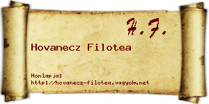 Hovanecz Filotea névjegykártya